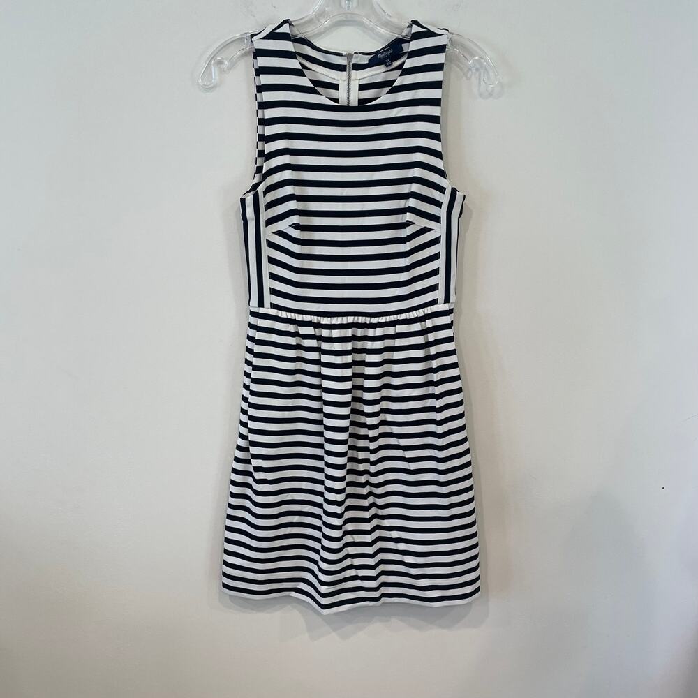 Madewell Afternoon Dress In Black/White Stripes Sz XS